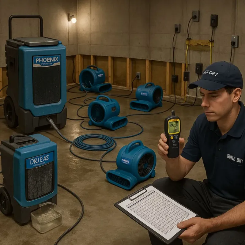 Structural Drying and Dehumidification process in Painted Post, NY